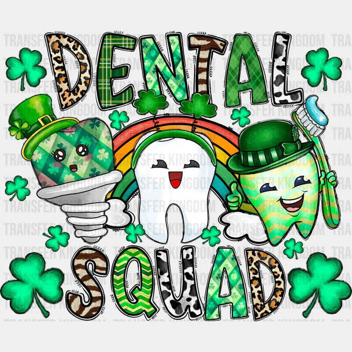 Dental Squad Smiley Teeth St. Patrick's Day Design - DTF heat transfer