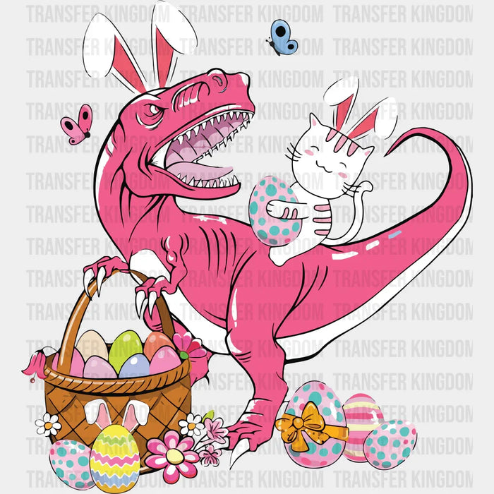 Dinosaur & Cat Easter Design - DTF heat transfer