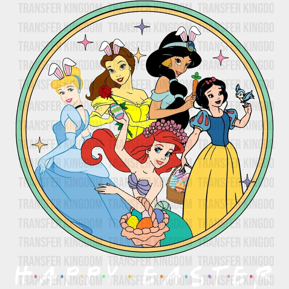 Disney Princesses Friend Themed Happy Easter Design- DTF heat transfer - Transfer Kingdom