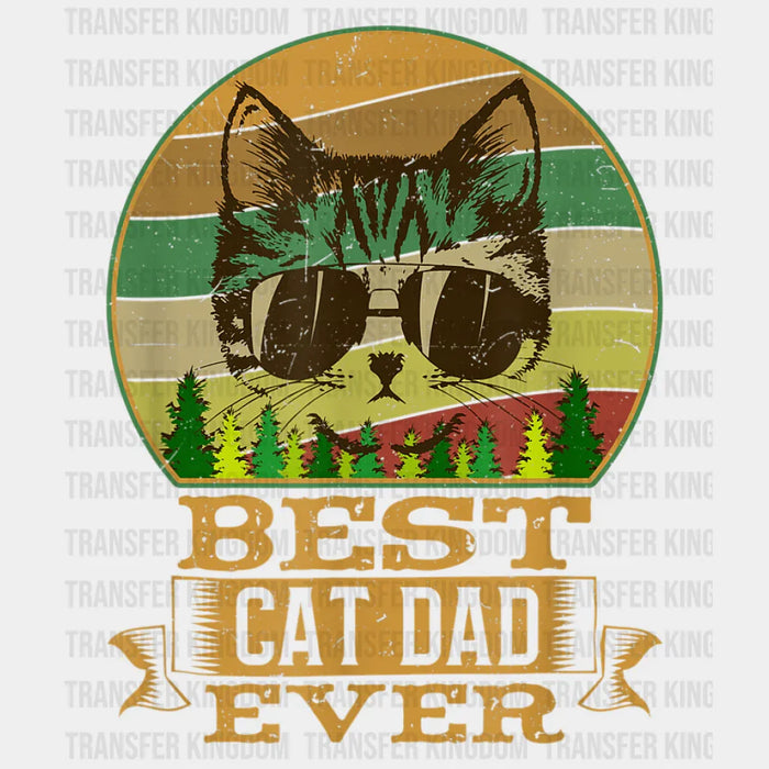 Distressed Best Cat Dad Ever Design - DTF heat transfer