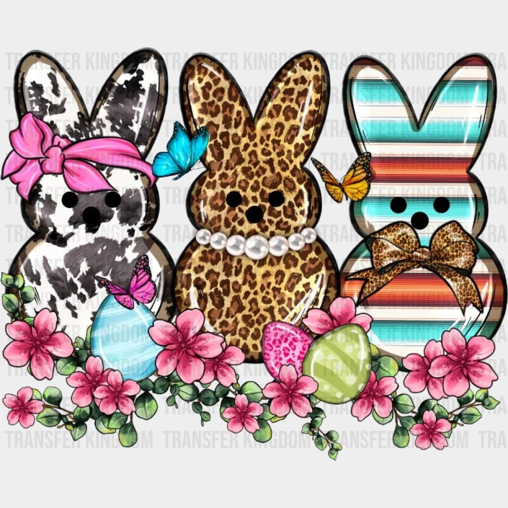 Easter Bunnies Floral Design - DTF heat transfer - Transfer Kingdom