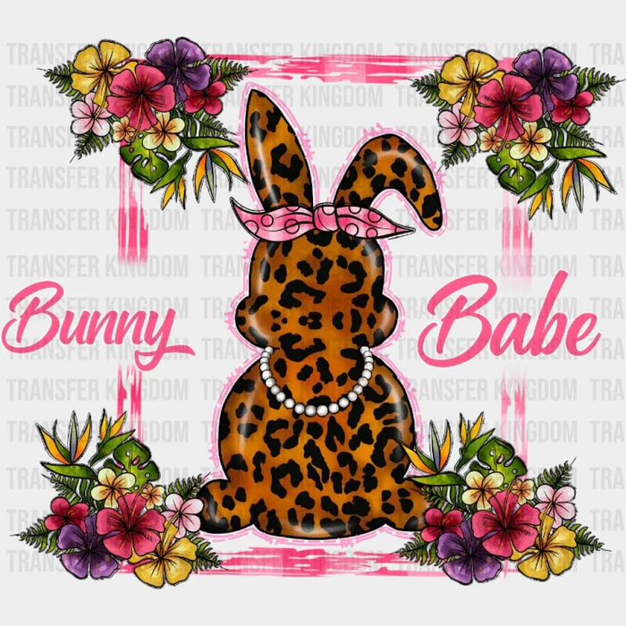 Easter Bunny Babe Leopard Design - DTF heat transfer