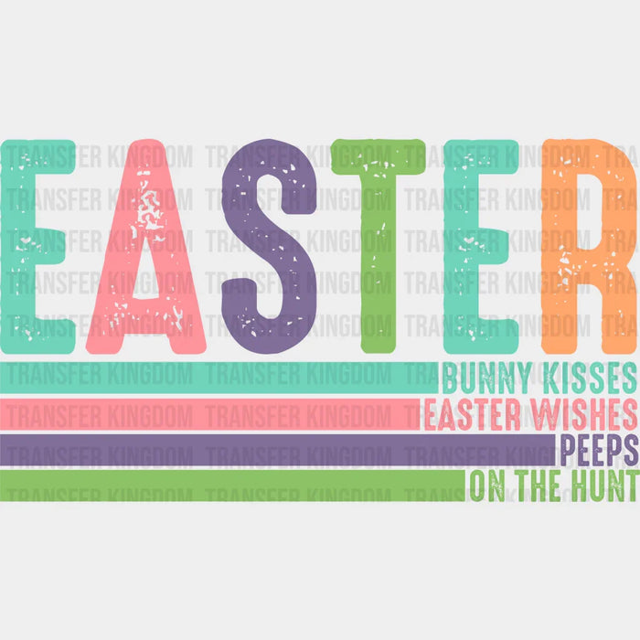 Easter Bunny Kisses Easter Wishes Design - DTF heat transfer
