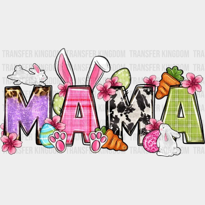 Easter Mama Floral Bunny Design - DTF heat transfer