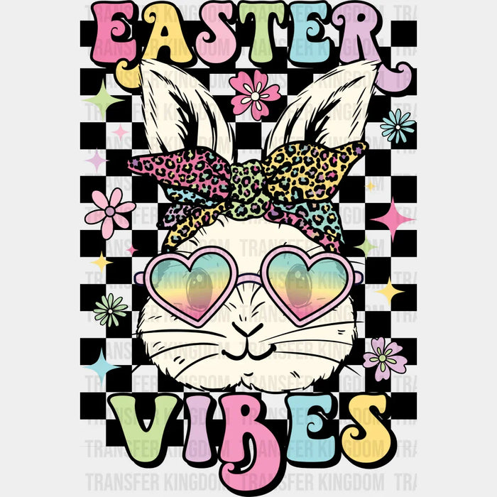 Easter Vibes Heart Glasses Bunny Design - DTF heat transfer