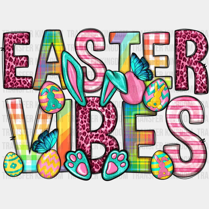 Easter Vibes Colorful Eggs Design - DTF heat transfer