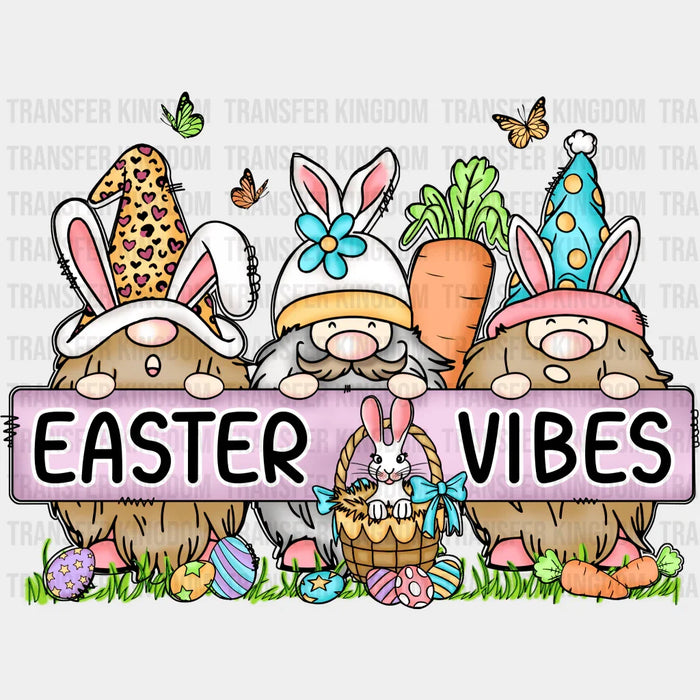 Easter Vibes Gnomies With Butterflies Design - DTF heat transfer