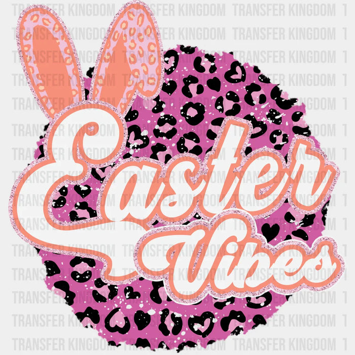 Easter Vibes Circle Leopard Easter Design - DTF heat transfer