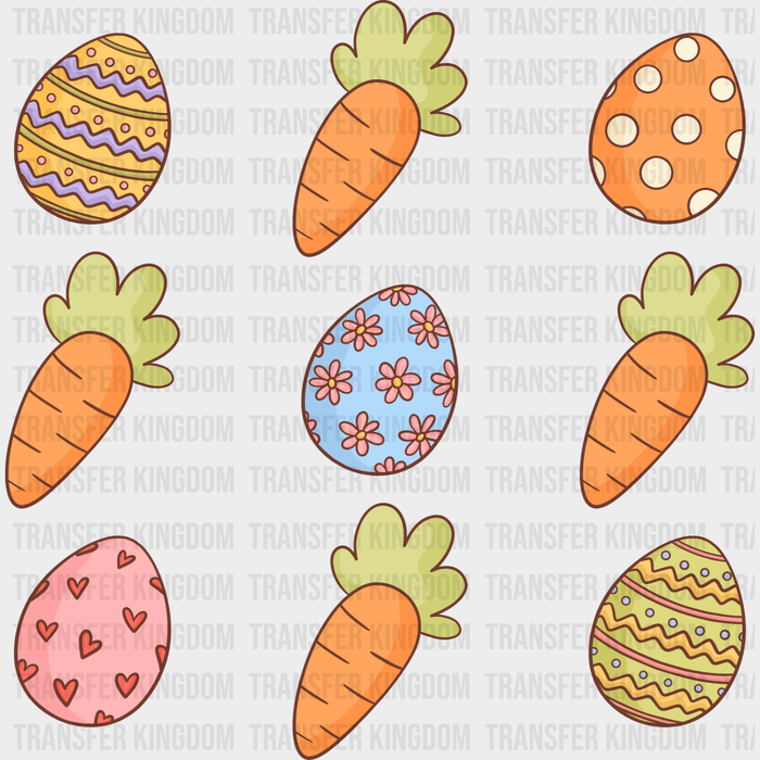 Eggs & Carrots Easter Design - DTF heat transfer