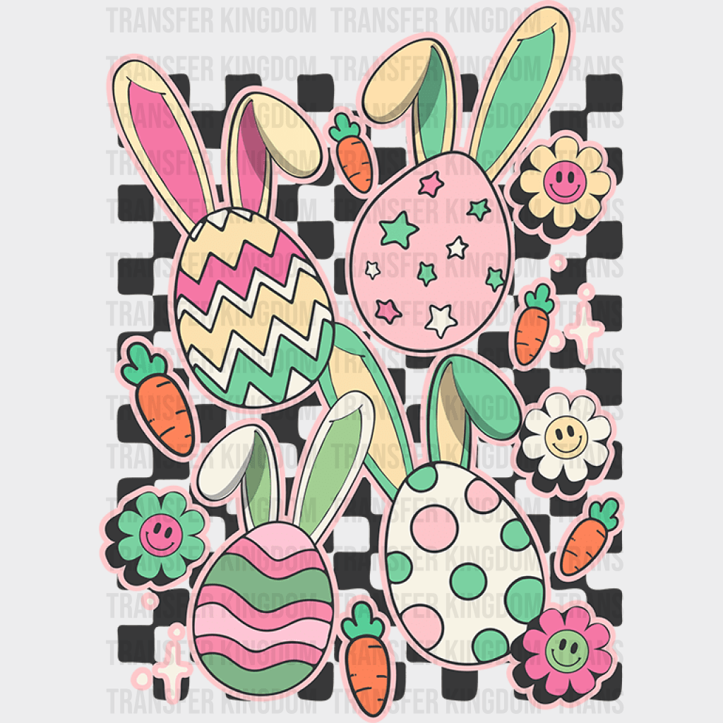 Eggs With Bunny Ears Easter Design - DTF heat transfer - Transfer Kingdom