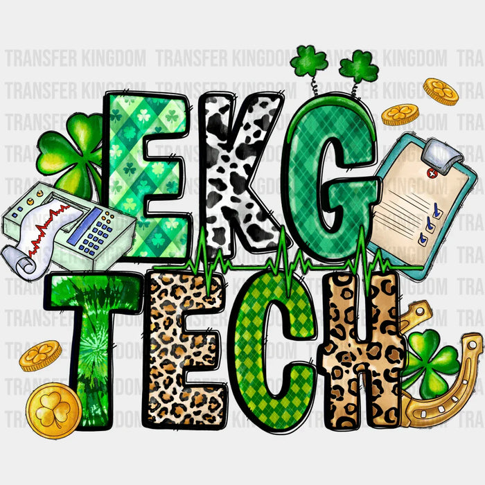 EKG Tech St. Patrick's Day Design - DTF heat transfer