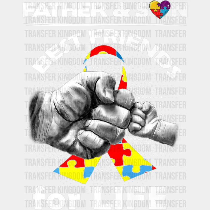 Father & Son Best Friends For Life Autism Awareness Design - DTF heat transfer