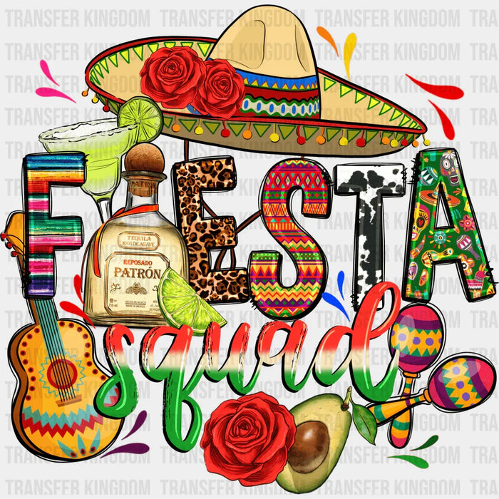 Fiesta Squad With Cinco De Mayo Doodles - Cinco De Mayo DTF heat transfer