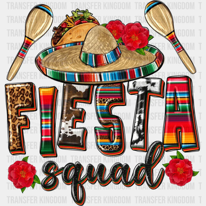 Fiesta Squad Roses Hat Maracas - Cinco De Mayo DTF heat transfer