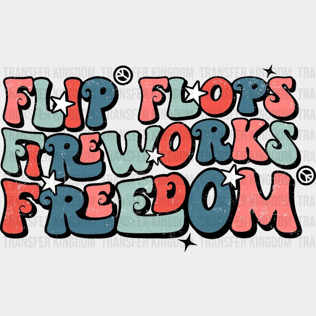 Flip Flop Firework Freedom Dtf Transfer
