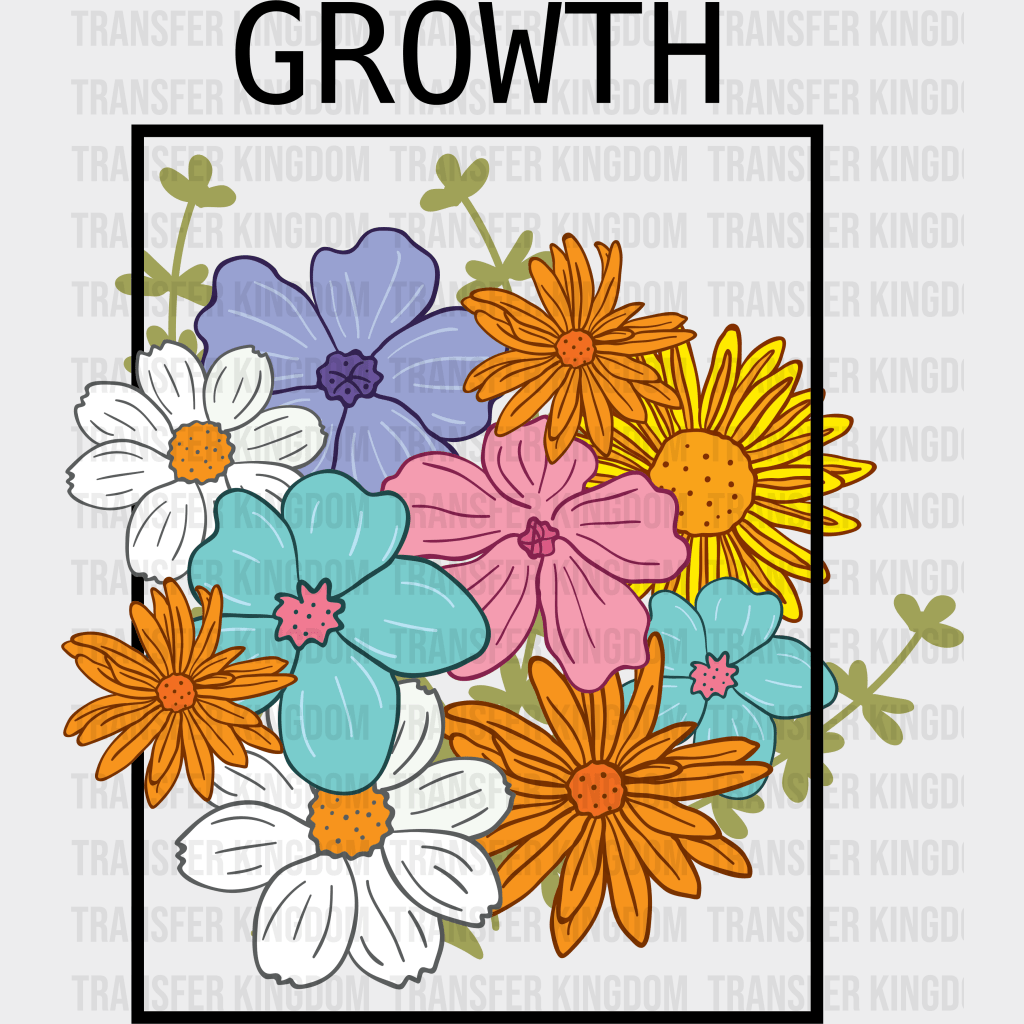 Flower Growth Spring Easter Design - DTF heat transfer - Transfer Kingdom