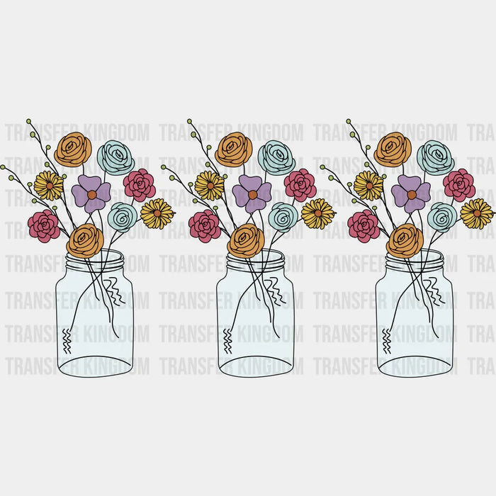 Flowers In Jar Spring Easter Design - DTF heat transfer
