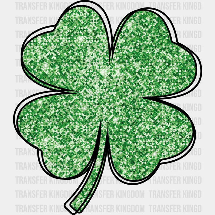 Glittered Four Leaf Clover St. Patrick's Day Design - DTF heat transfer