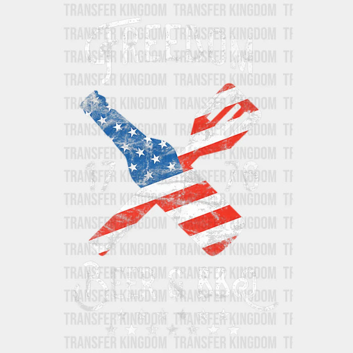 Freedom Beer and BBQ 1776 America Design - DTF heat transfer