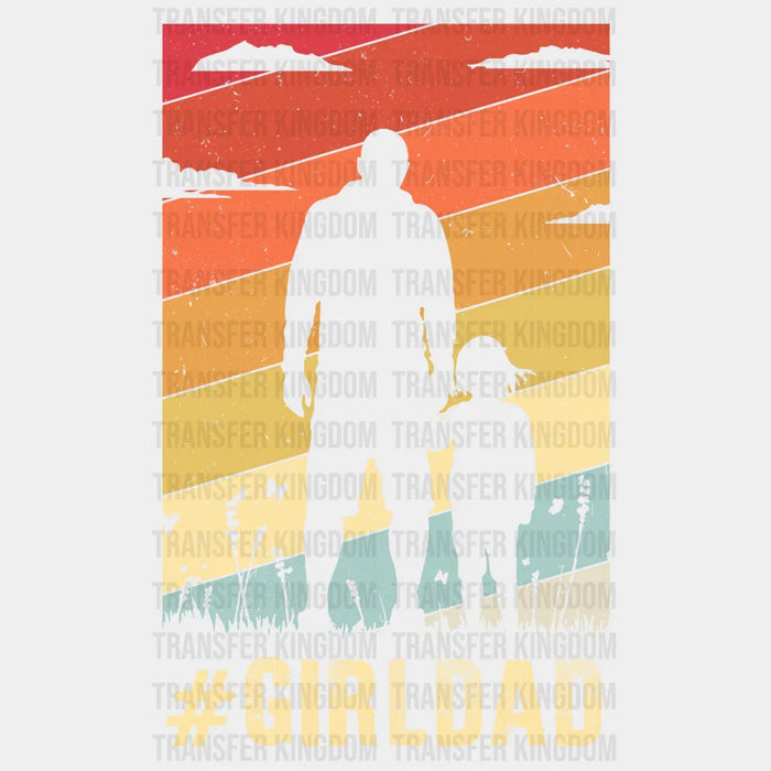 Girl Dad - Father and Daughter Silhouette Design - DTF heat transfer