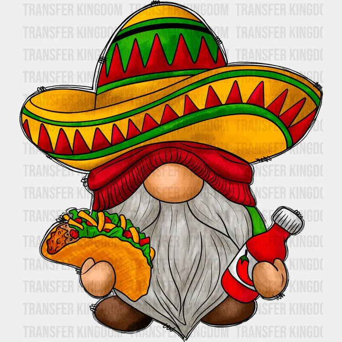 Gnomie With Taco - Cinco De Mayo DTF heat transfer