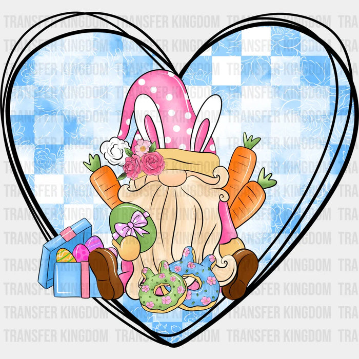 Gnomie In A Heart Shape Easter Design - DTF heat transfer
