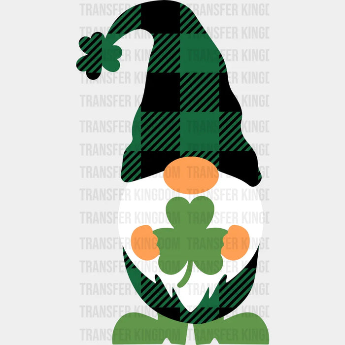 Gnomie St. Patrick's Day Plaid Hat Design - DTF heat transfer