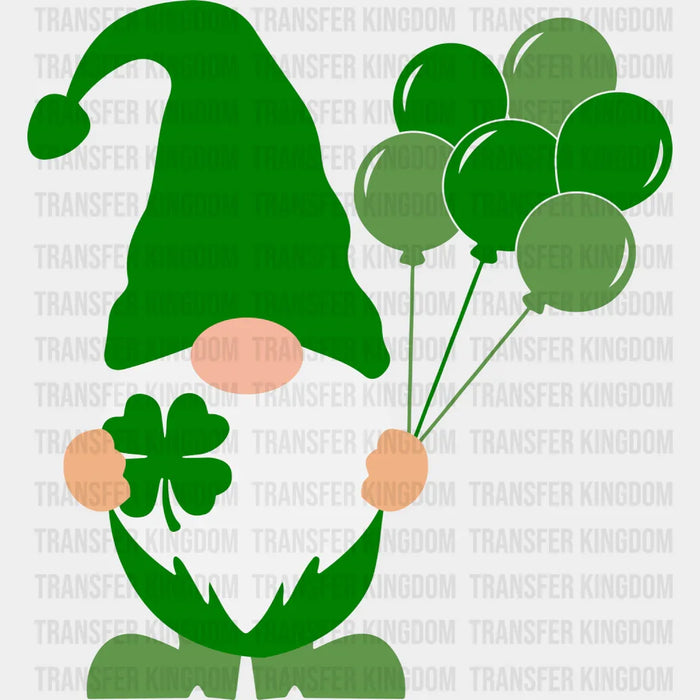 Gnomie Balloon St. Patrick's Day Design - DTF heat transfer