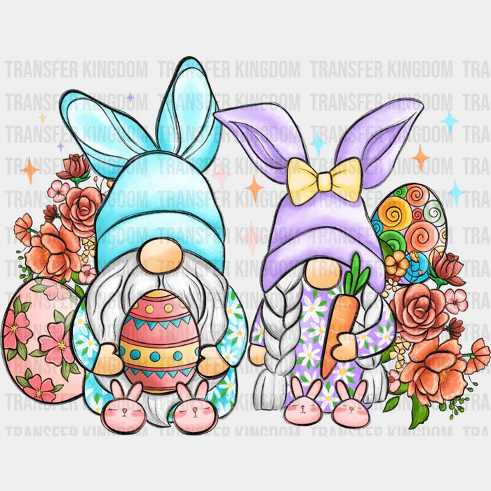 Gnomies Holding Carrot Easter Design - DTF heat transfer