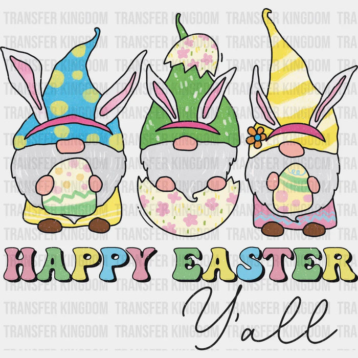 Gnomies Happy Easter Y'all Design - DTF heat transfer