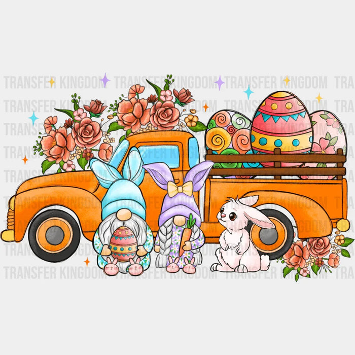 Gnomies With Truck Easter Design - DTF heat transfer