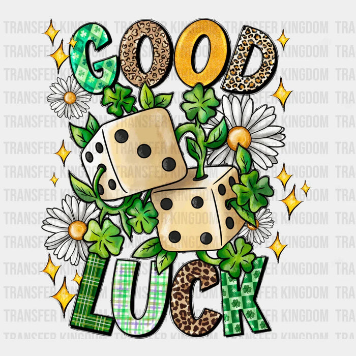 Good Luck St. Patrick's Day Dice Design - DTF heat transfer
