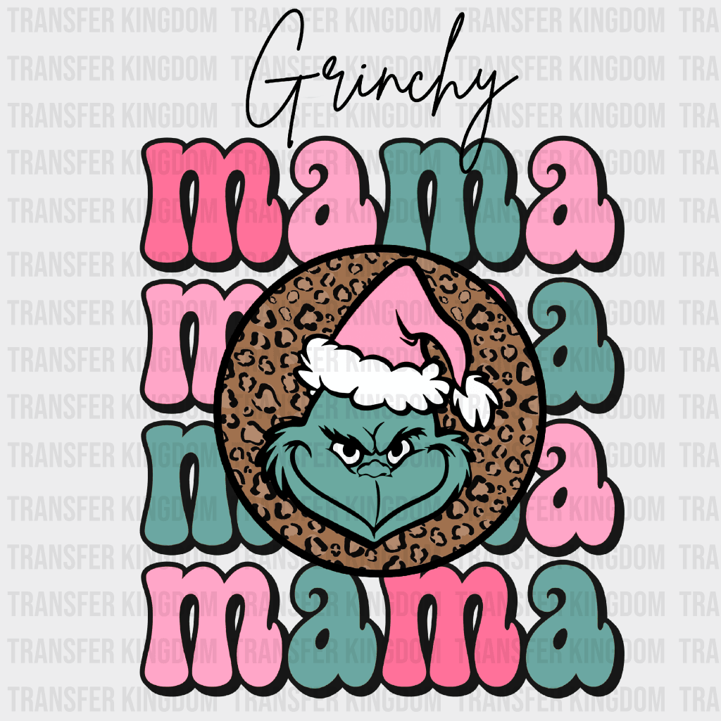 Grinchy Mama Christmas Design - Dtf Heat Transfer Unisex S & M ( 10 ) / Dark Color (See Imaging)