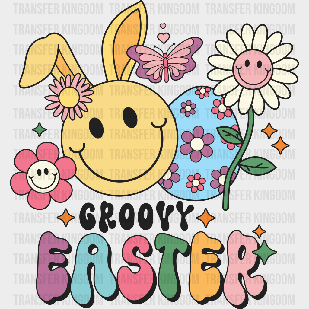 Groovy Easter Design - DTF heat transfer - Transfer Kingdom