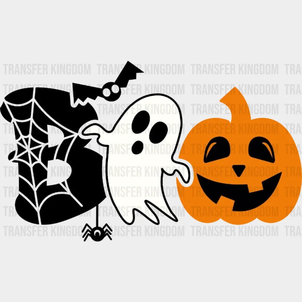 Halloween Boo Pumpkin Ghost Spider Design - Dtf Heat Transfer