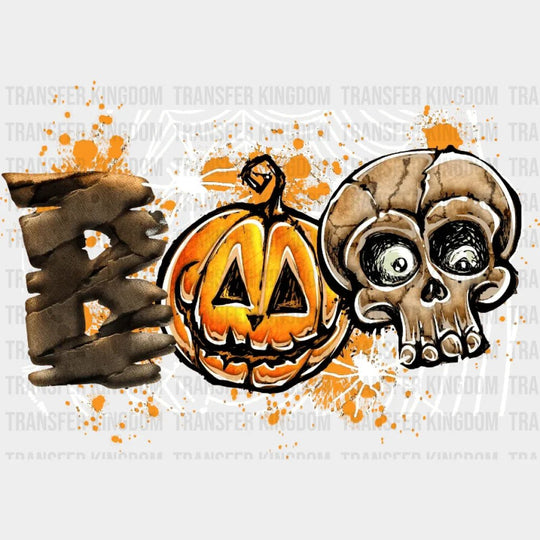 Halloween Boo Pumpkin Spider Skeleton Head Design - Dtf Heat Transfer