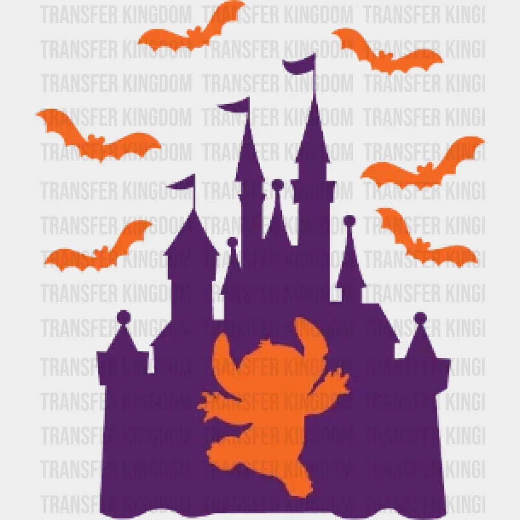 Halloween Disney Castle Stitch Bat Design - Dtf Heat Transfer