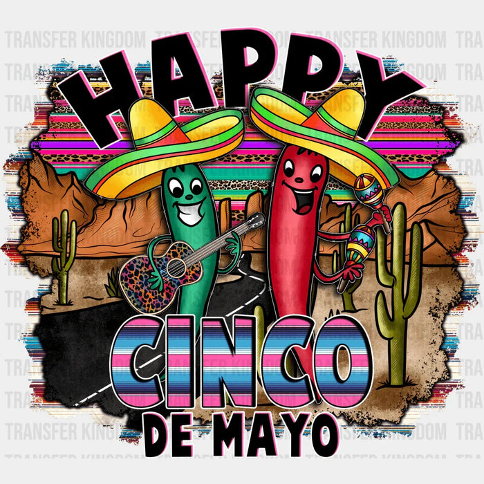 Happy Cinco De Mayo Guitar Playing Chili - Cinco De Mayo DTF heat transfer