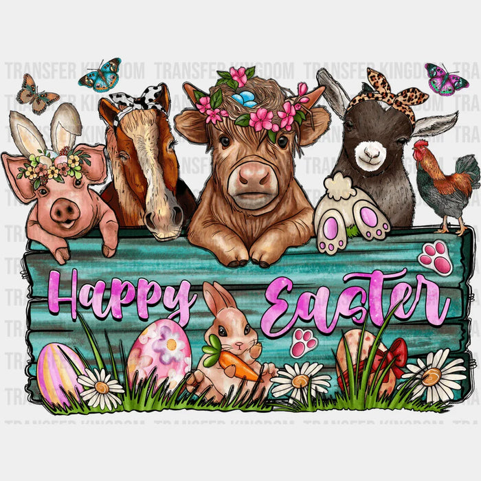 Happy Easter Animals Design - DTF heat transfer