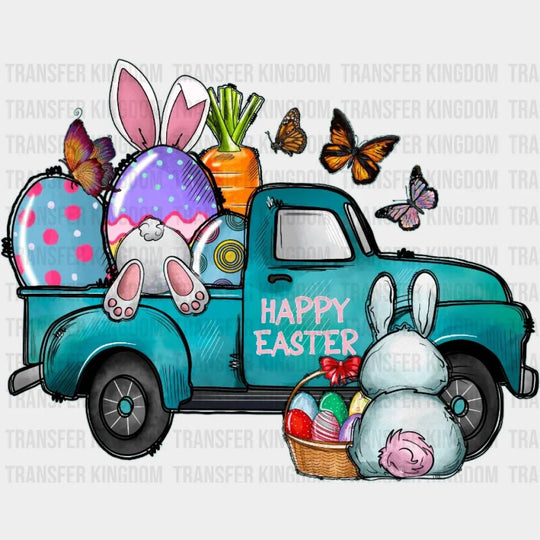 Happy Easter Blue Truck Design- DTF heat transfer - Transfer Kingdom