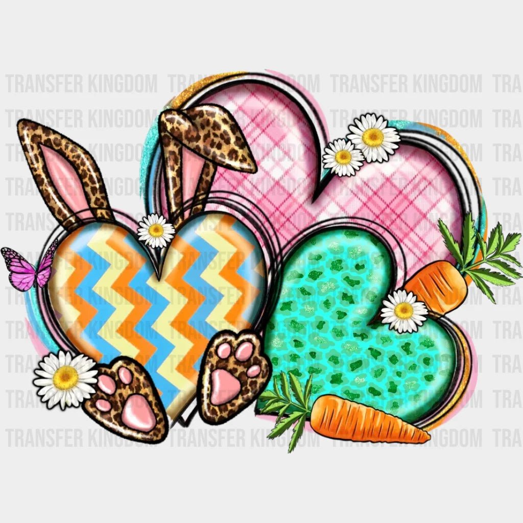 Happy Easter Bunny Hearts Design - DTF heat transfer - Transfer Kingdom