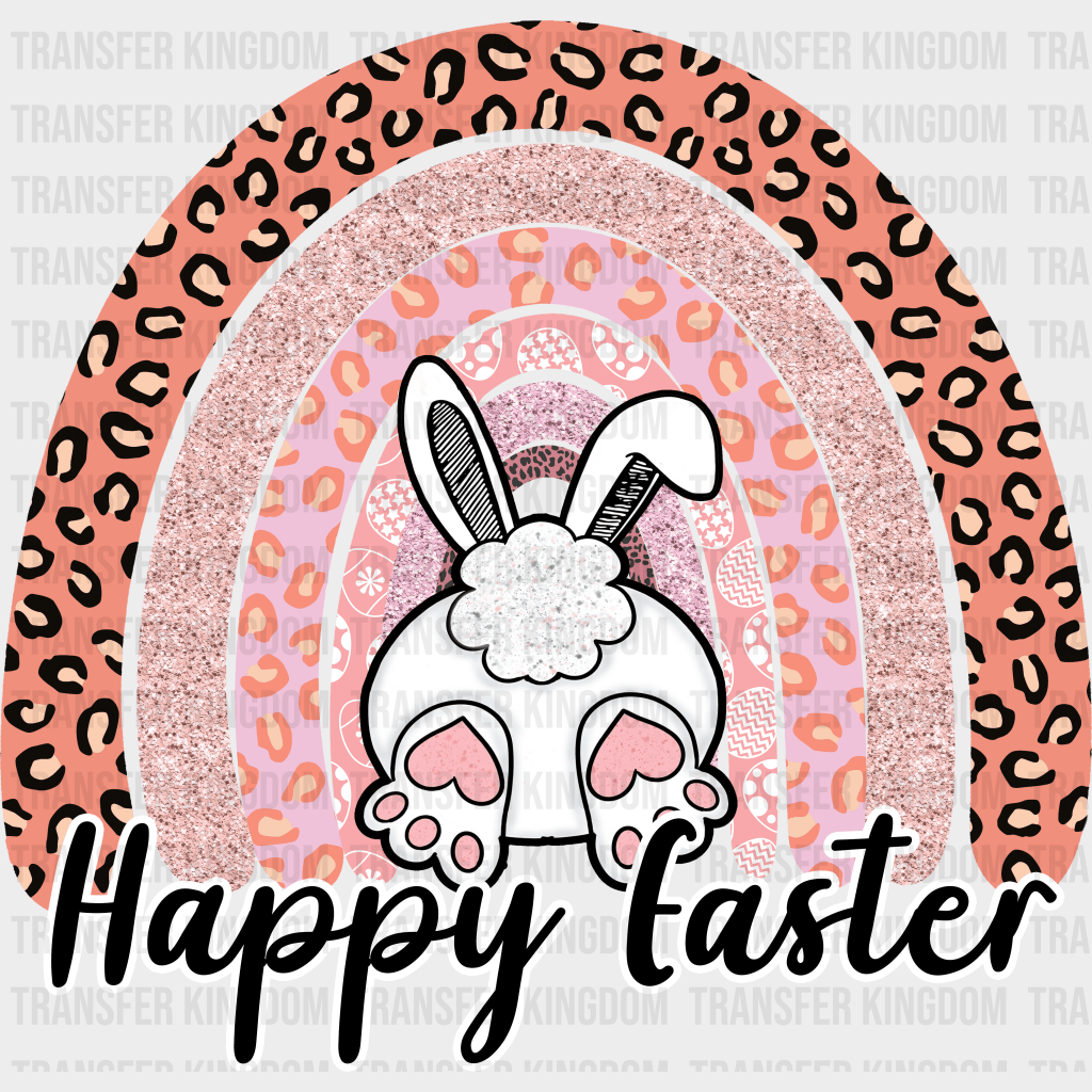 Happy Easter Bunny Rainbow Easter Design - DTF heat transfer - Transfer Kingdom