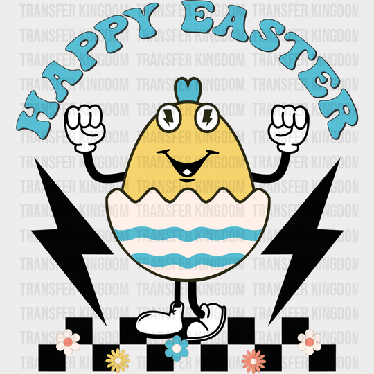 Happy Easter Cracked Egg Design- DTF heat transfer - Transfer Kingdom