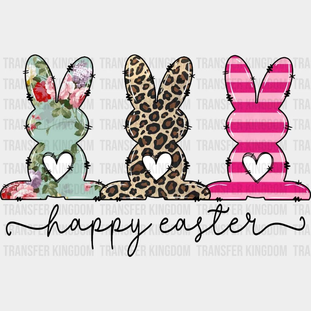 Happy Easter Cute Bunnies Design- DTF heat transfer - Transfer Kingdom