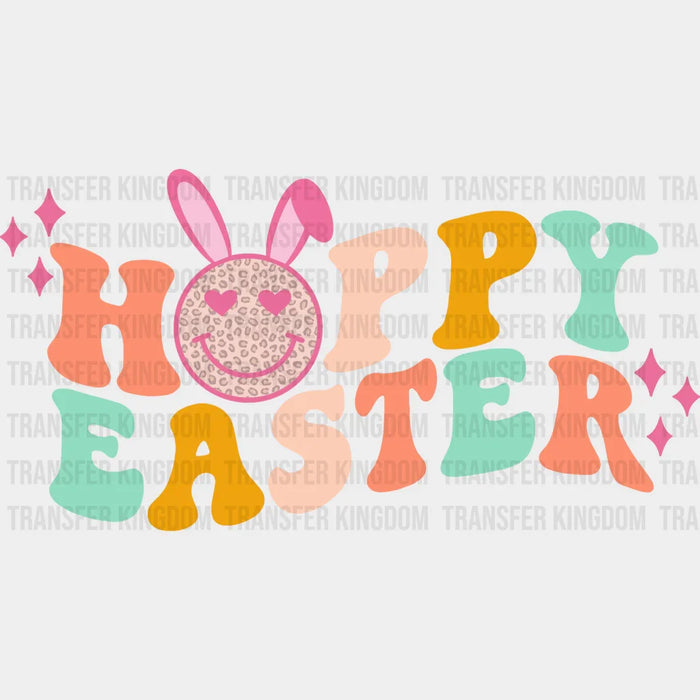 Happy Easter Smiley Bunny Design - DTF heat transfer