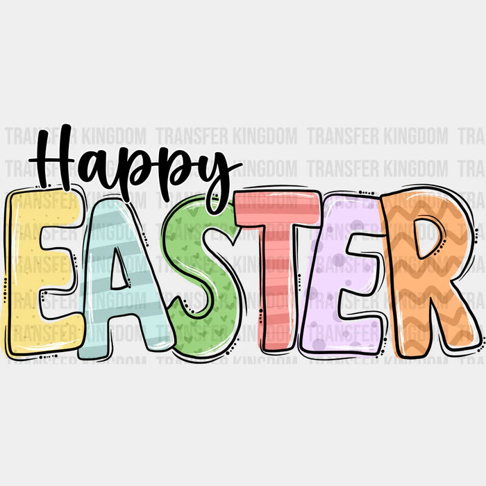 Happy Easter Colorful Design - DTF heat transfer