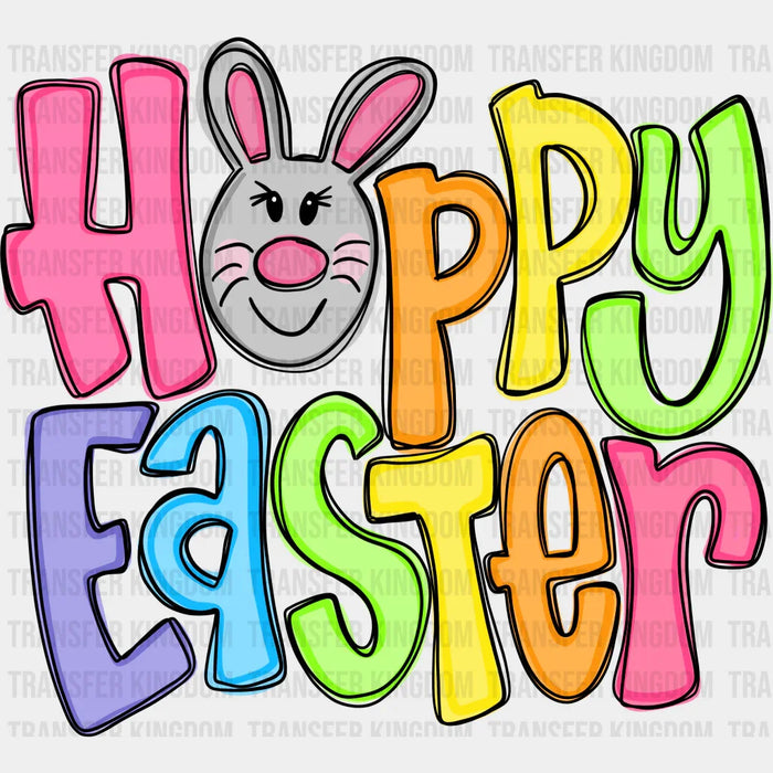 Happy Easter Pink Nose Bunny Design - DTF heat transfer