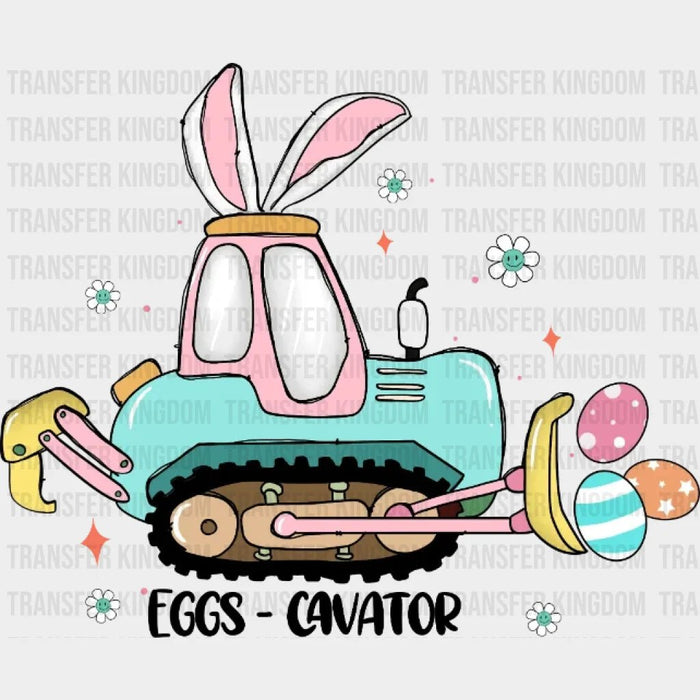 Happy Easter Eggs-Cavator Design - DTF heat transfer