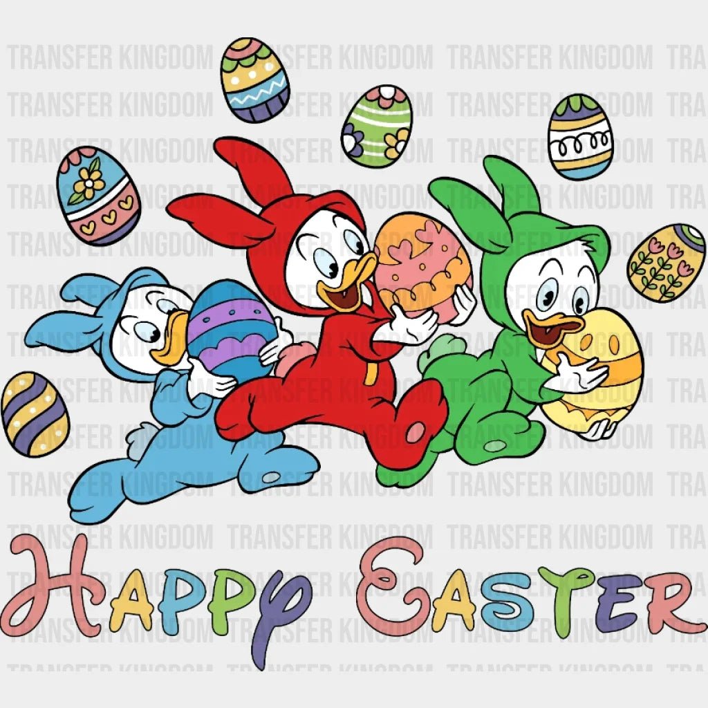 Happy Easter Huey, Dewey and Louie with Bunny Costume Design - DTF heat transfer - Transfer Kingdom