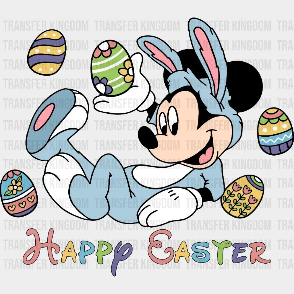 Happy Easter Mickey with Bunny Costume Design - DTF heat transfer - Transfer Kingdom